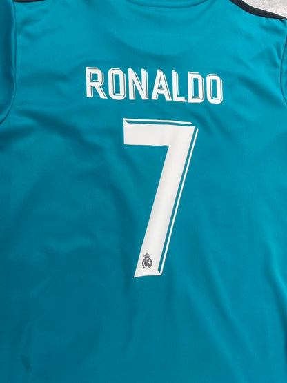 Real Madrid 2017-18 Ronaldo #7 Kids Blue Full Kit